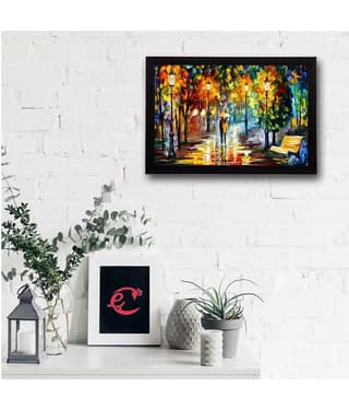 eCraftIndia Multicoloured Loving Couple UV Wall Art