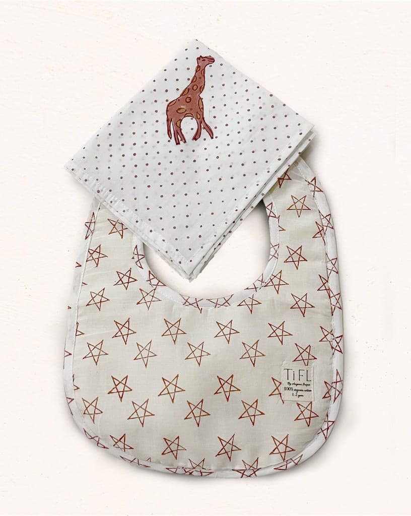 Organic Cotton Bibs in Starry Night by Aagaaz Jaipur view 2