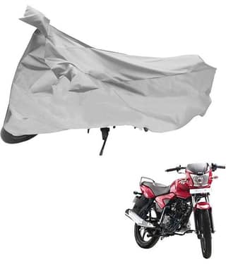AutoRetail Dust Proof Two Wheeler Polyster Cover for TVS Jive (Mirror Pocket, Silver Color)