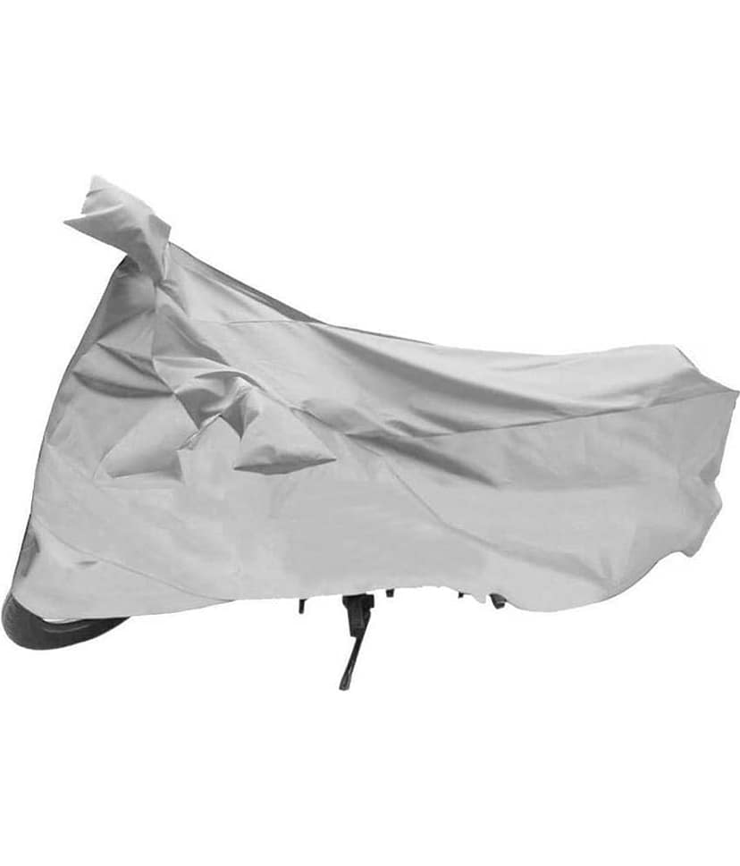AutoRetail Dust Proof Two Wheeler Polyster Cover for TVS Jive (Mirror Pocket, Silver Color) view 2