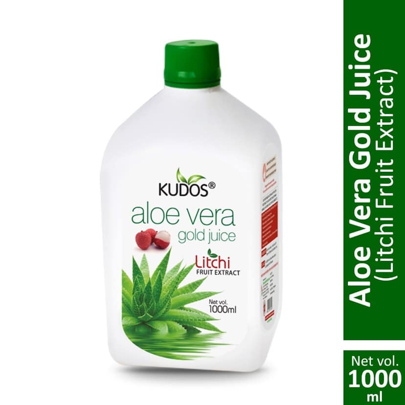 Kudos Aloe Vera Gold Juice | Litchi Flavour | 1000ml