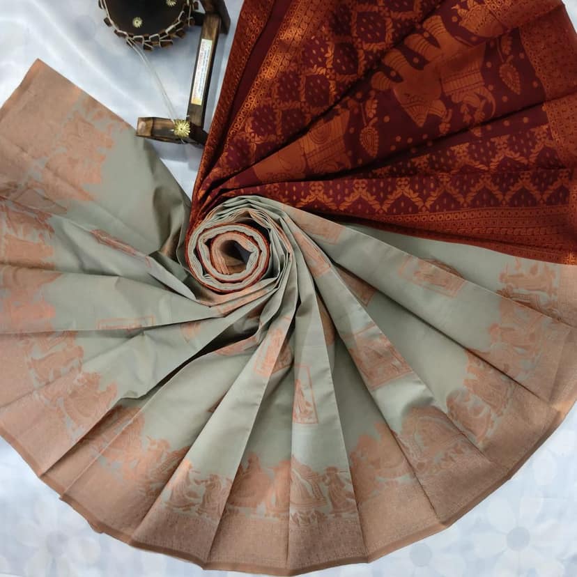 Kubera Silk Cottton Saree with Blouse view 2