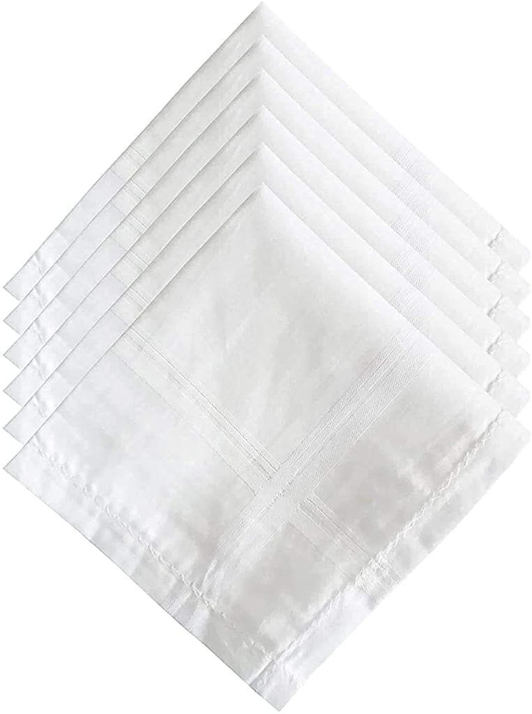 100% Cotton Premium Collection Handkerchiefs Hanky for Men, Set of 24 (White), Standard view 7