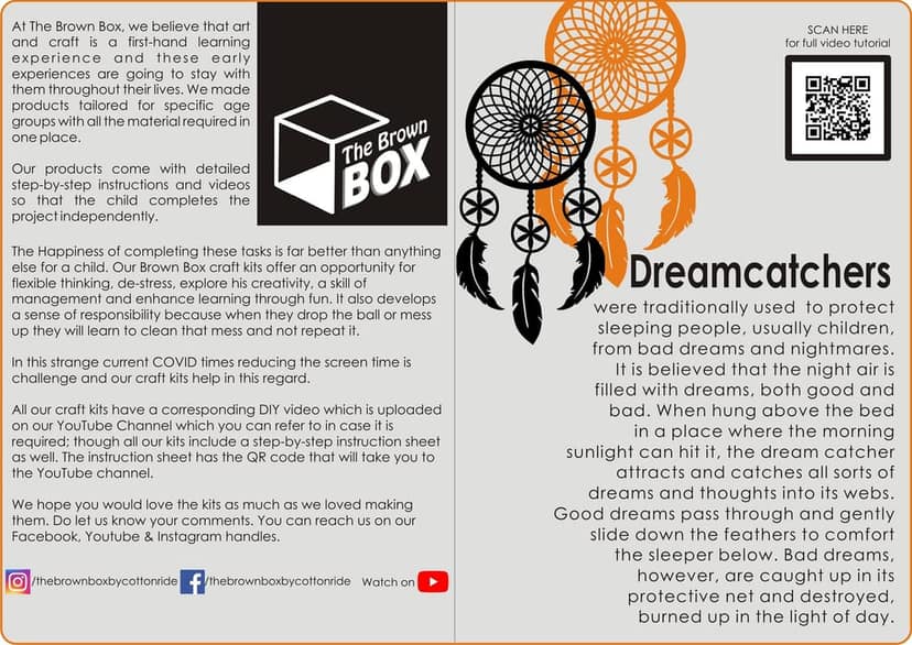 DIY Dream Catcher Making Kit.Pack of 6.Craft Kit.Art and Craft Kit.Return Gift.Birthday Return Gift.Multi Colour.The Brown Box. view 6