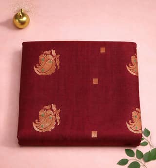 Handloom Chanderi Silk Mercerized Cotton Saree with Meena Booti