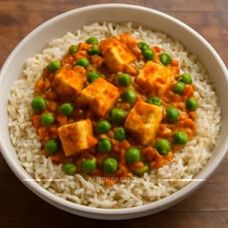Matar Paneer Rice Bowl