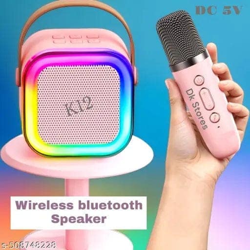 K12 Wireless Karaoke Bluetooth Mic with Speaker for Kids, RGB Lighting and Multi-Compatibility Modes view 3