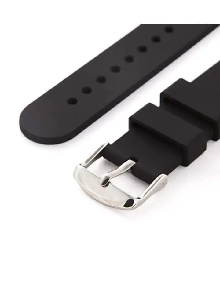 22mm Silicone Smart Watch Strap Compatible with Smartwatch Straps for Men & Women (Black) view 3