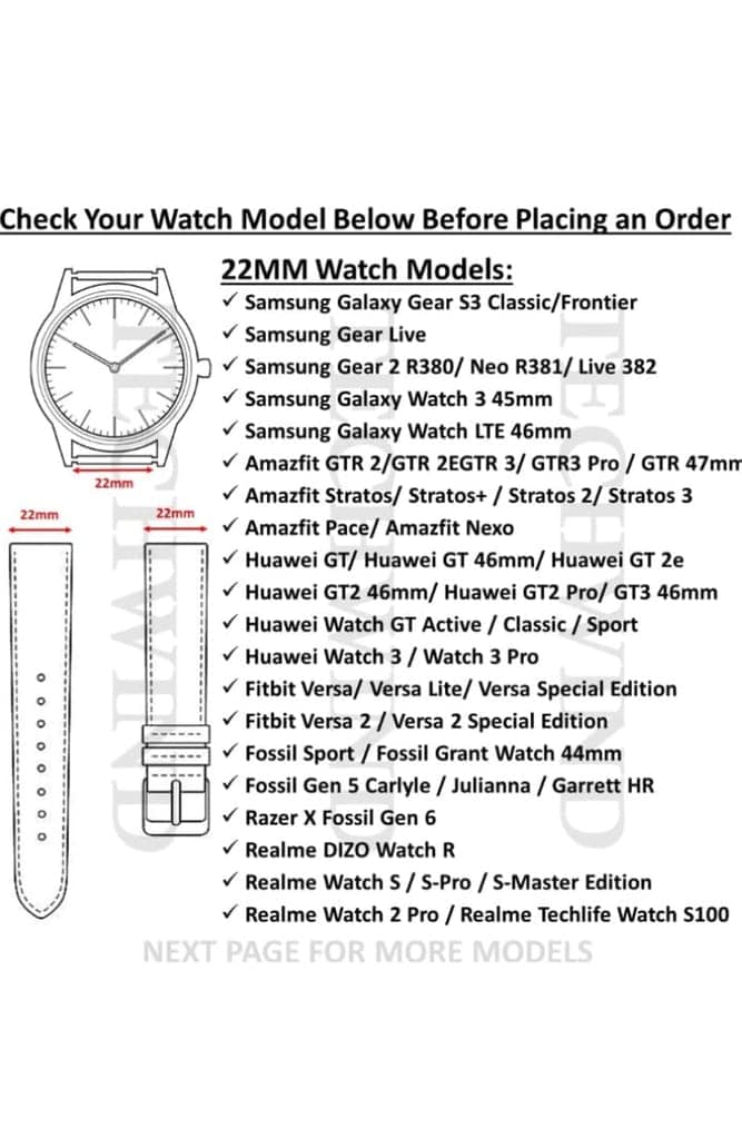 22mm Silicone Smart Watch Strap Compatible with Smartwatch Straps for Men & Women (Black) view 4