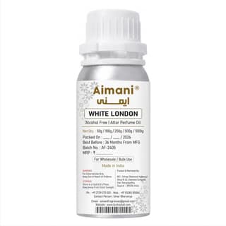 Aimani White London Premium Perfume Attar Oil 25ml | Long Lasting Alcohol-Free Fragrance | Premium Unisex Attar for Men & Women