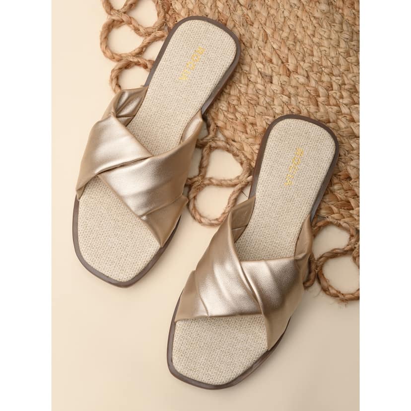 Gold Women Casual Comfortable Flats