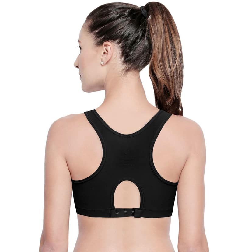 Bodycare Women Cotton Spandex Full Coverage Non Padded Sports Bra Bra E1612-B view 3