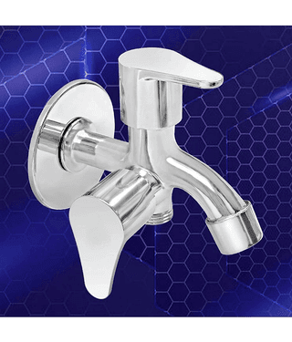 Bathfax FUSION ZINC ALLOY TWO WAY BIB TAP (PACK OF 1) Steel Toilet Tap (2 in 1 Cock)