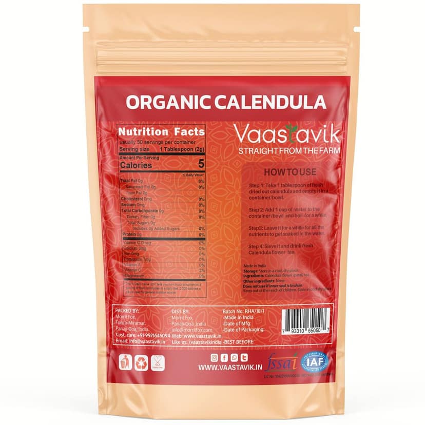 Vaastavik Pure Calendula flower Tea 100 gm view 2