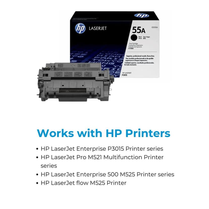 HP 55A Black Original LaserJet Toner Cartridge (CE255A)