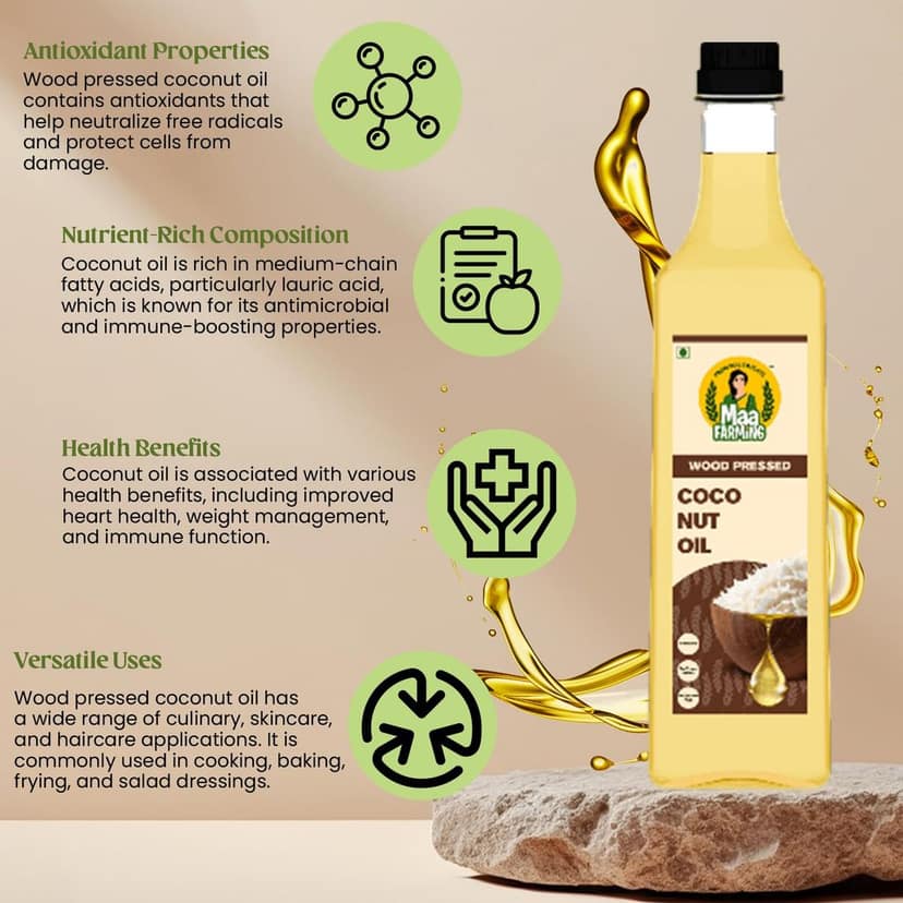 Maa Farming Wood Pressed Coconut Oil- 1L view 8