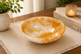 Golden Pearl Resin Decorative Bowl