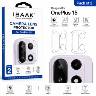 ISAAK Back Camera Lens Protector compatible for OnePlus 15 (Pack of 2)