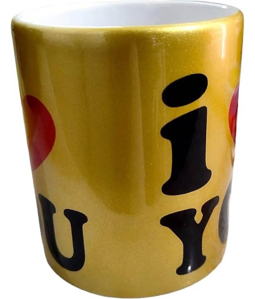 THRIFTKART - Gold Ceramic Valentine Mug view 2