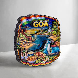 MustHome Goa Wooden Fridge Magnet, Indian-Themed Souvenir Gift for Refrigerators and Almirahs