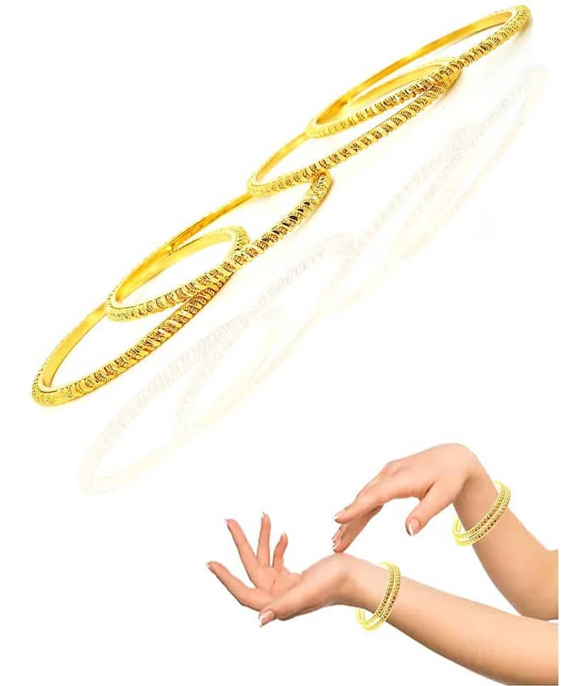 KRIMO Traditional Gold Plated Designer Bangles Jewellery For Women / Girls-10094