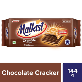 Malkist Chocolate Flavoured Cracker Biscuits - Family Pack, 144 G Pouch