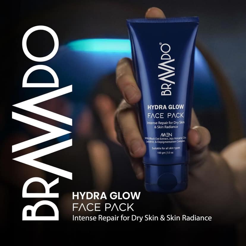 Bravado Personal Grooming 4 -In -1 Face Care Combo Kit - Pack contain - Reboot Facewash, Exfolio Face Scrub, Hydra Glow Face Pack, Lip Balm Paan -259g (Set of 4 Products) view 3