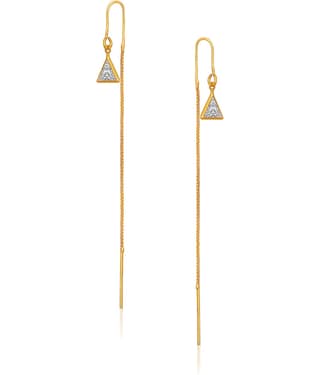 Drashti Collection Golden Threader Earrings ( Pack of 1 )