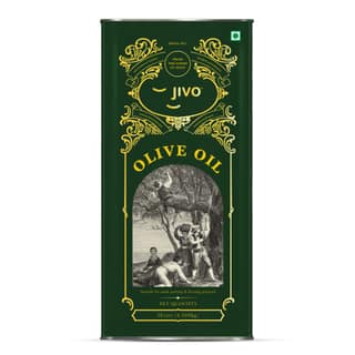 Jivo Extra Virgin Olive Oil 5 litres | Contains Vitamin E | Low in Saturated Fat | Natural and Cold Pressed Cooking Oil, for Dressings, Salad and Soups, Dips & Marinades