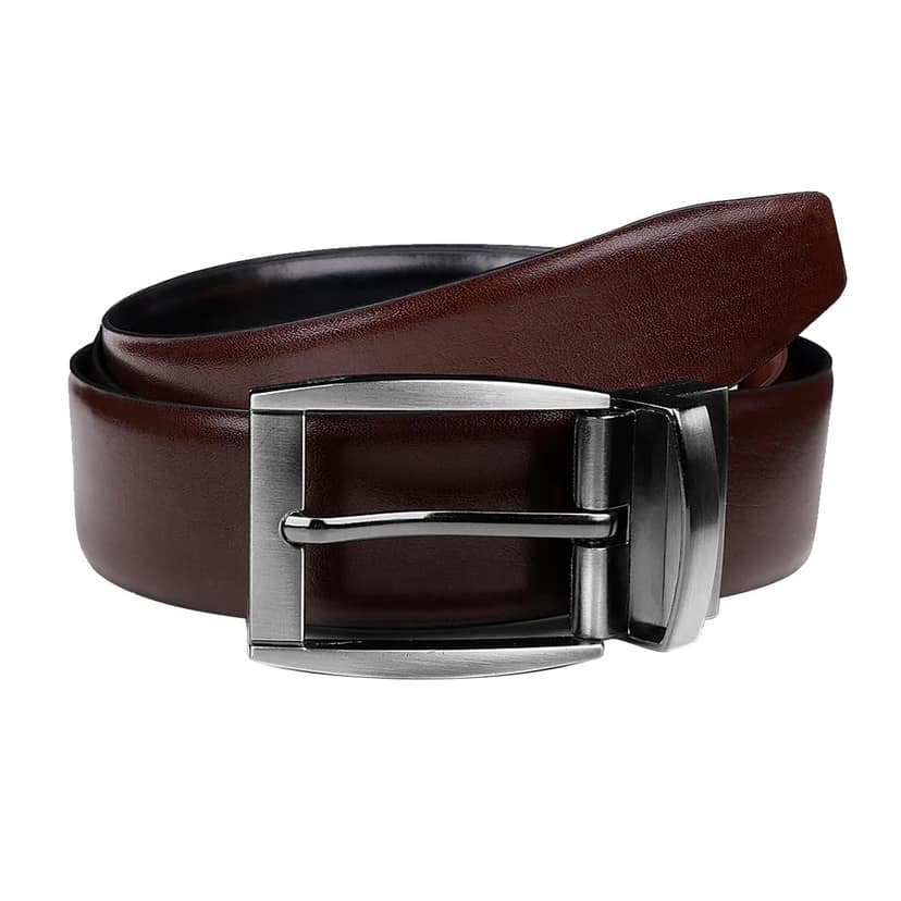 The Wallet Store Premium Reversible Leather Belt For Men - Brown