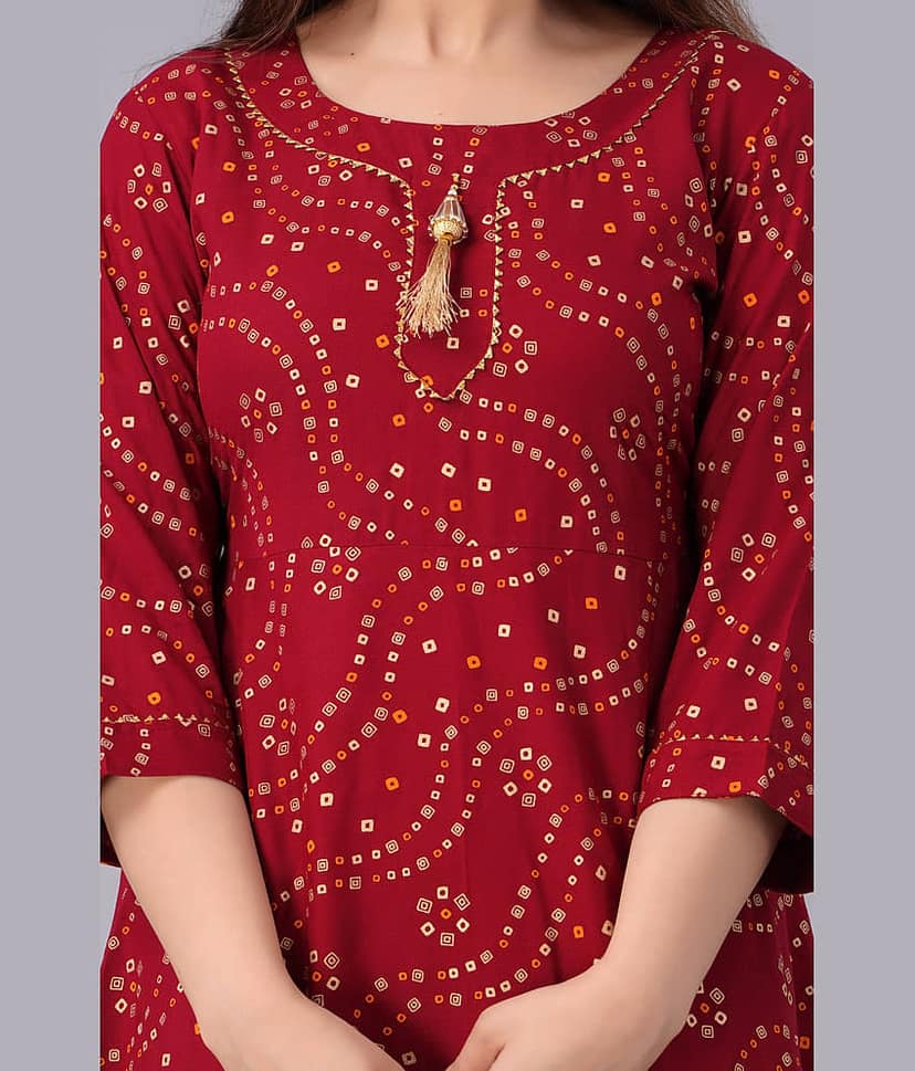 Smien - Blue Rayon Women's Flared Kurti ( Pack of 1 ) view 2