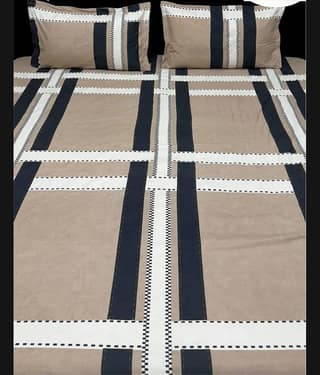 NeLeo Poly Cotton 1 King Fitted Bedsheet with 2 Pillow Covers ( 270 cm x 270 cm ) , Multi