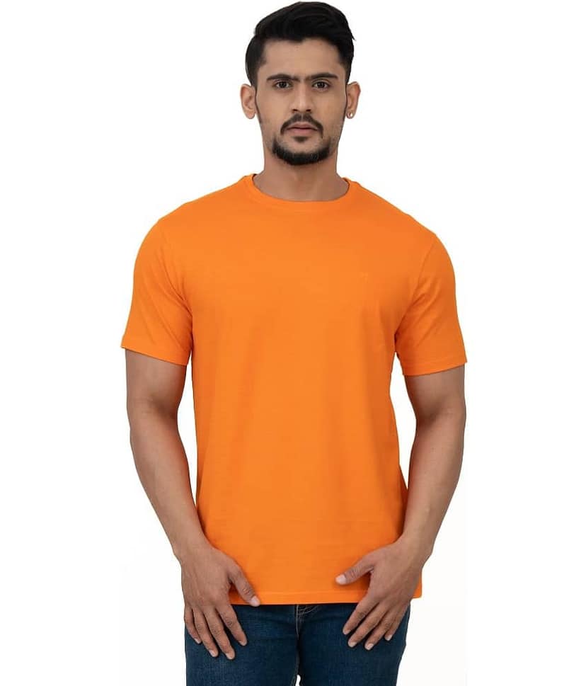 Cotstyle Pack of 1 Cotton Regular Fit Men's T-Shirt ( Orange )