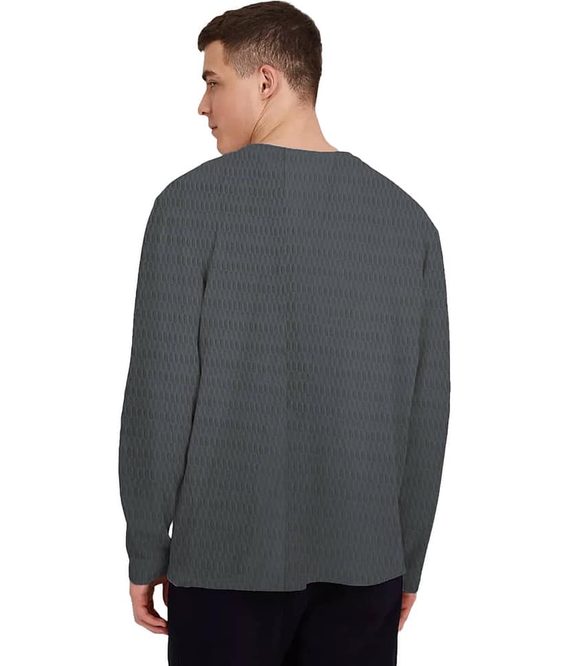 Leotude Cotton Blend Regular Fit Solid Full Sleeves Men's Round T-Shirt - Grey ( Pack of 1 ) view 2