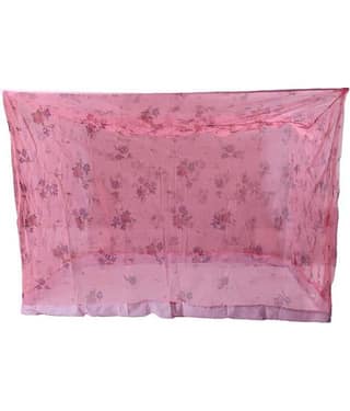 Riddhi Mosquito Net, Machardani Pink Polyester Mosquito Net, Machardani with Border
