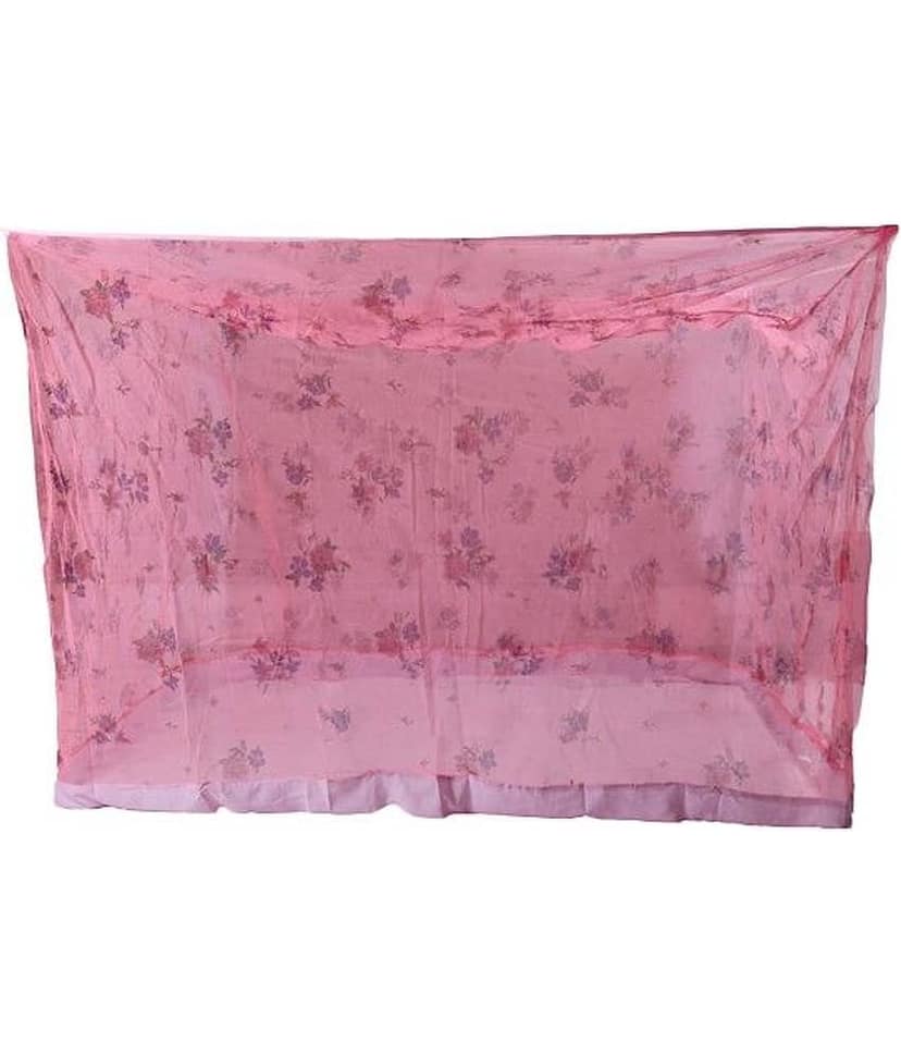 Riddhi Mosquito Net, Machardani Pink Polyester Mosquito Net, Machardani with Border