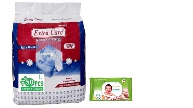 Alizee Extra Care Natural Baby Green Wipes with Lid 80 piece + Extra Absorb Pants Style Baby Diapers | Combo of Diper & Wipes