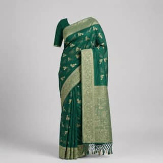 Green Printed Odisha Handloom Saree | Ethnic Woven Cotton