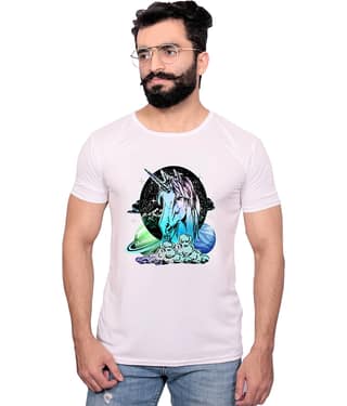 Nityanand Enterprises White Cotton Blend T-Shirt