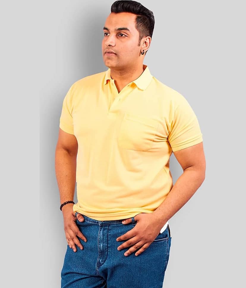Xmex Pack of 1 Cotton Blend Regular Fit Men's T-Shirt ( Yellow )