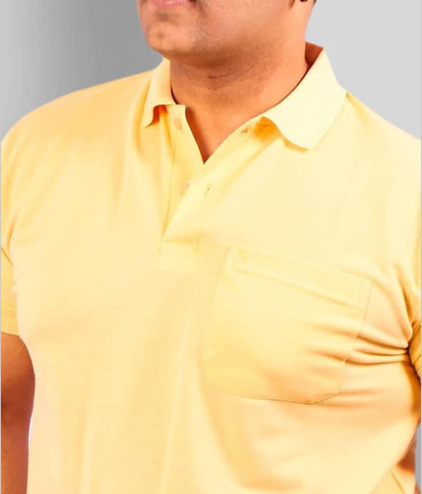 Xmex Pack of 1 Cotton Blend Regular Fit Men's T-Shirt ( Yellow ) view 2