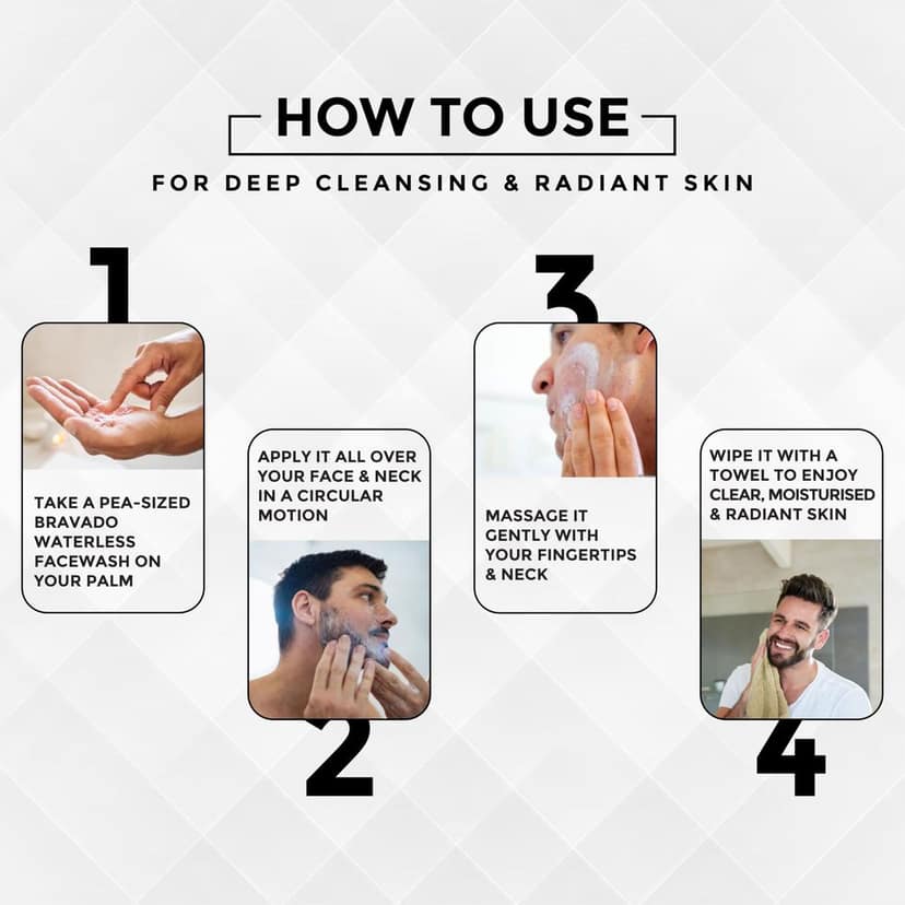 BRAVADO Sans-Qua Waterless Face Wash with Niacinamide | Detox, For Acne & Pimples, Clears Dirt, Oil Control | Deep Cleansing & Moisturizing | for Dry & Oily Skin | Face Cleanser, Facial Wash |100ml view 4