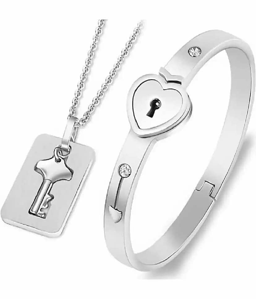 HEER COLLECTION - Silver Wrist Band ( Pack of 2 )