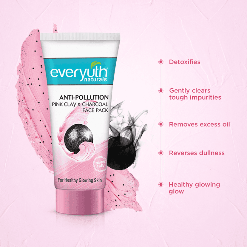 Everyuth Naturals Anti Pollution Pink Clay & Charcoal Face Pack 50g view 3