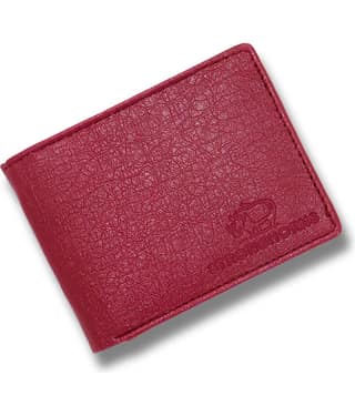 STRONG HORNS PU Engraved Men's Regular Wallet With 5 Slots For Card ( Maroon , Pack of 1 )