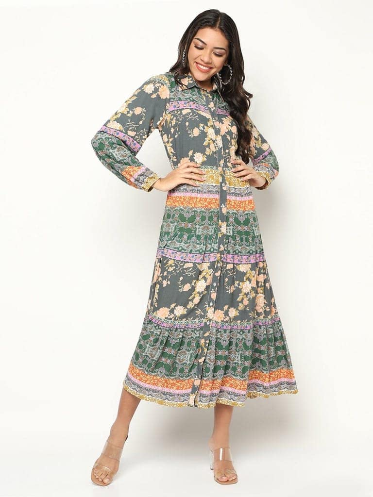 Prismatic Multicolor Maxi Dress view 4