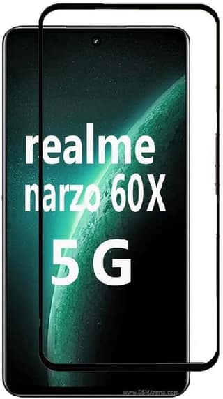 PLUGTECH Advanced Tempered Glass With Anti-Explosion 9H Hardness Edge-To-Edge Coverage Screen Guard for Realme NARZO60X