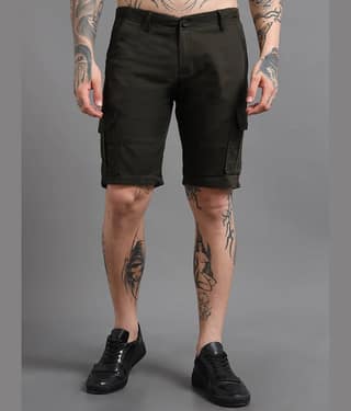 Paul Street Olive Cotton Men's Cargos ( Pack of 1 )