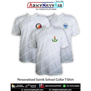 ArmyNavyAir Sainik School T-Shirt (XXL) | Premium Personalised Polo | Casual & Institutional