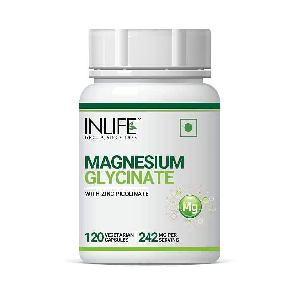 Inlife Magnesium Glycinate With Zinc Picolinate 120 Vegetarian Capsules